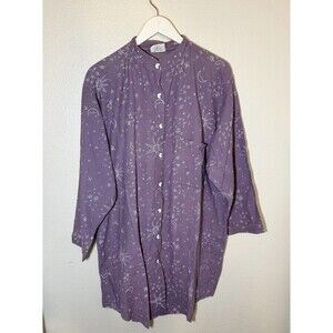 Cut Loose Celestial Button Down Long Sleeve Tunic Shirt One Size Purple